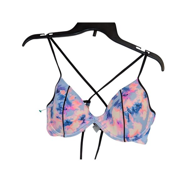 Victorias Secret Pink Tie-Dye Strappy Padded Bikini Top M - Picture 1 of 3